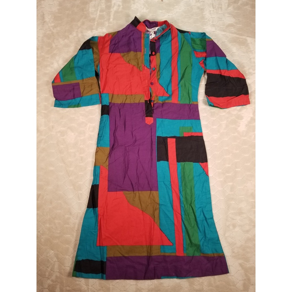 VTG Penthouse Gallery by Katherine Ogust Oversized Shirt‎ Dress Sz Small 60s 70s